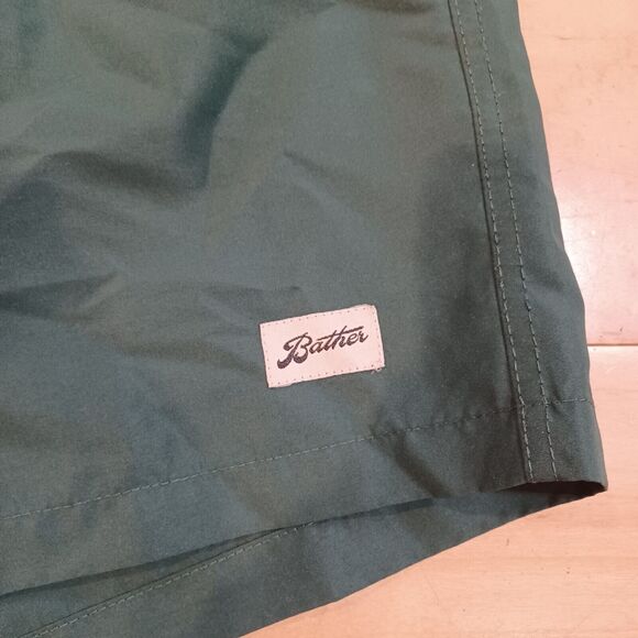 Bather Swim Trunks Mens 2XL XXL Green 5" Inseam Drawstring Boardshorts Beach - Picture 2 of 5